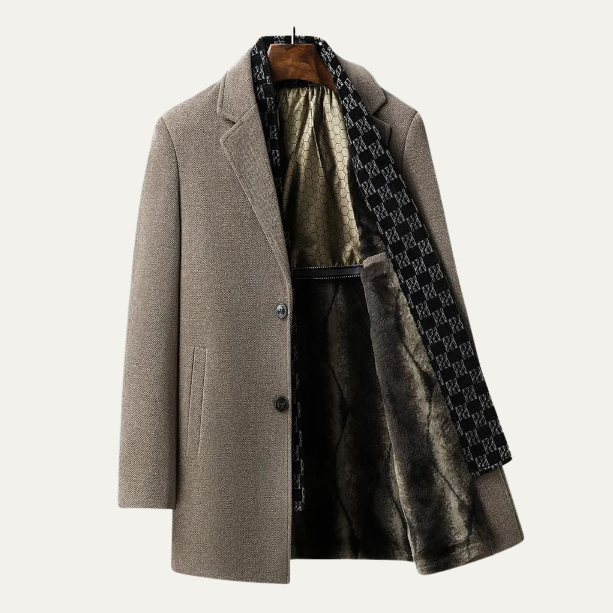 The Ortigia Men’s Wool Blend Winter Business Long Coat