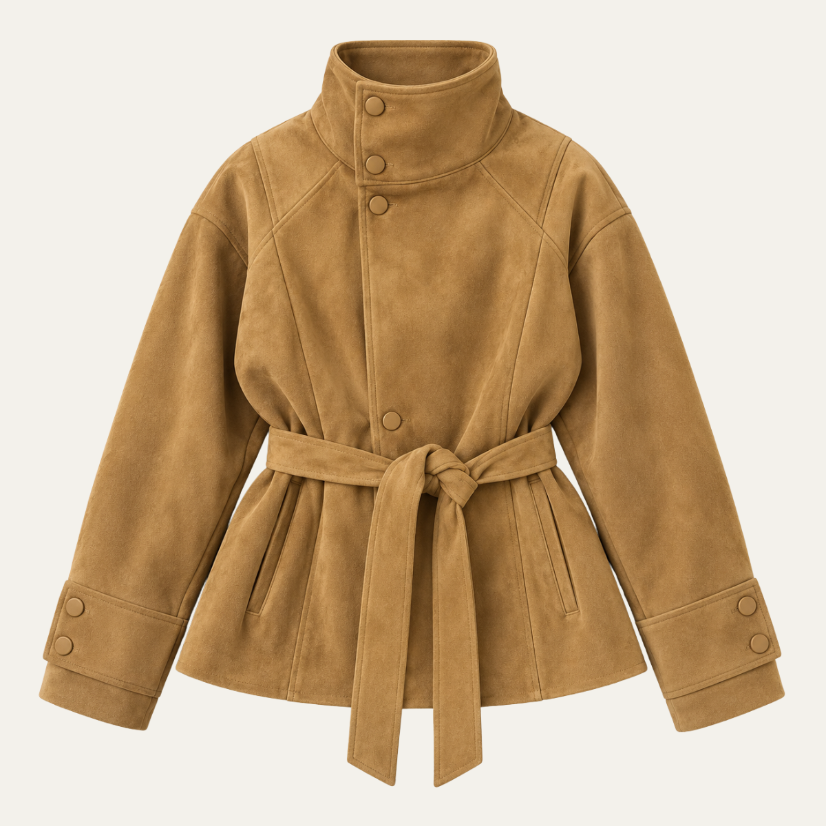 Women's Suede Style Jacket in Khaki