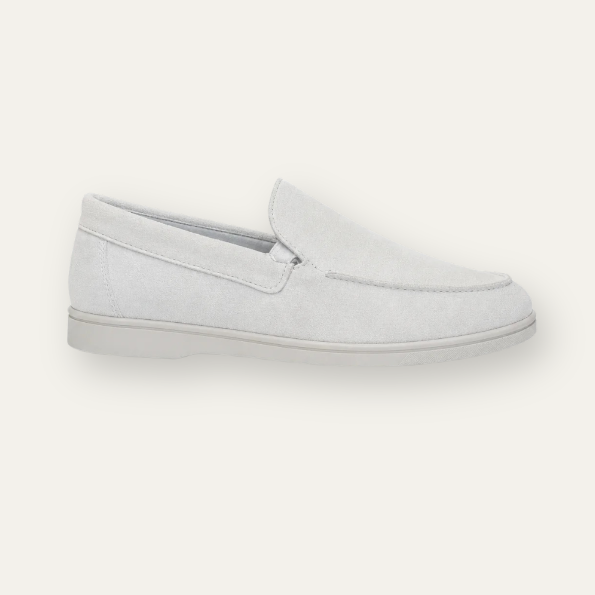 The Sheridan Men's Lightweight Slip On Suede Loafers - White