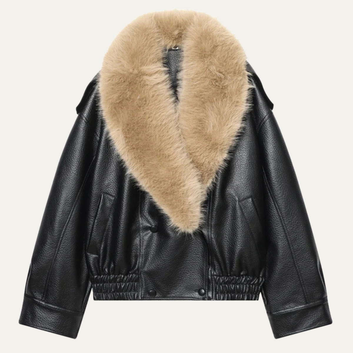 Women's Statement Collar Jacket in Black