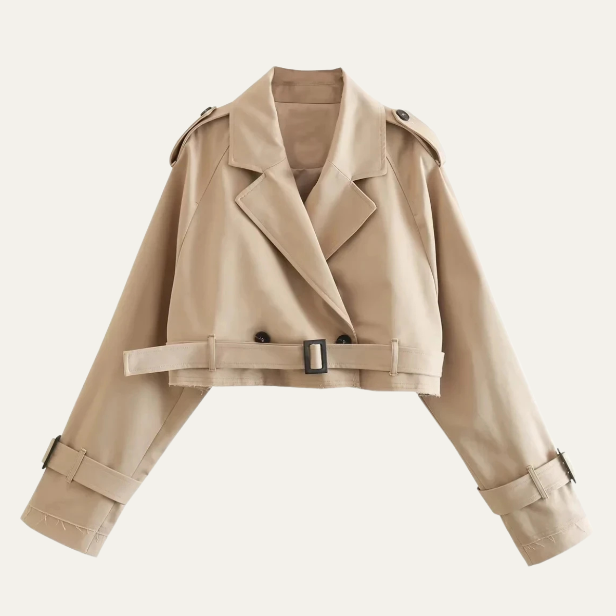 Women's Short Trench with Adjustable Belt