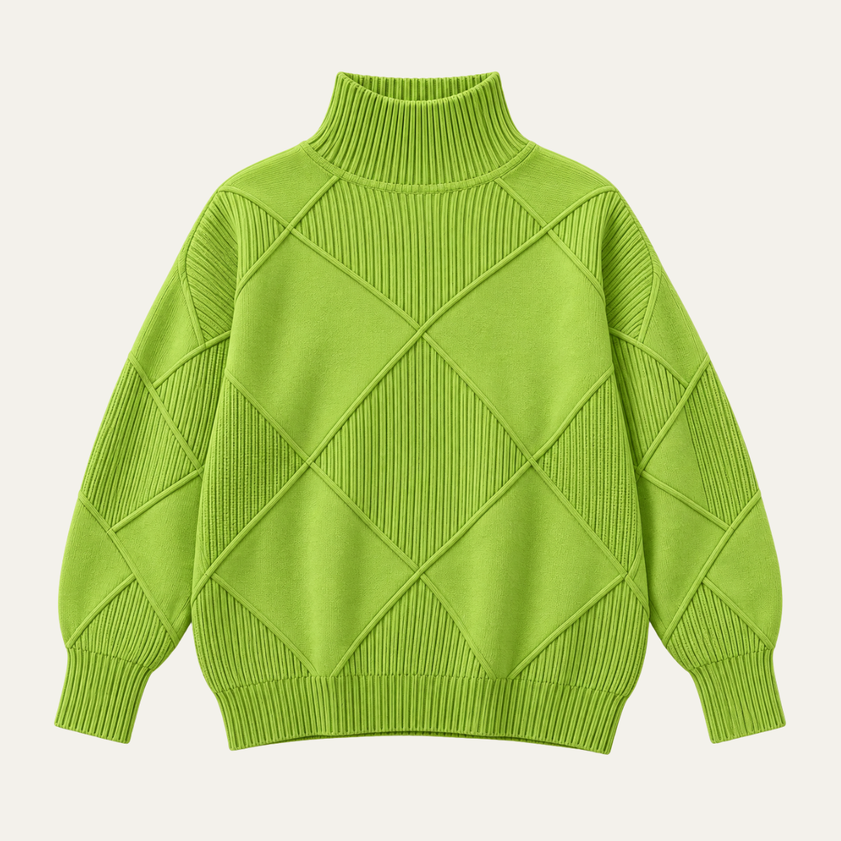 Women's Cable Jumper with Raised Neck