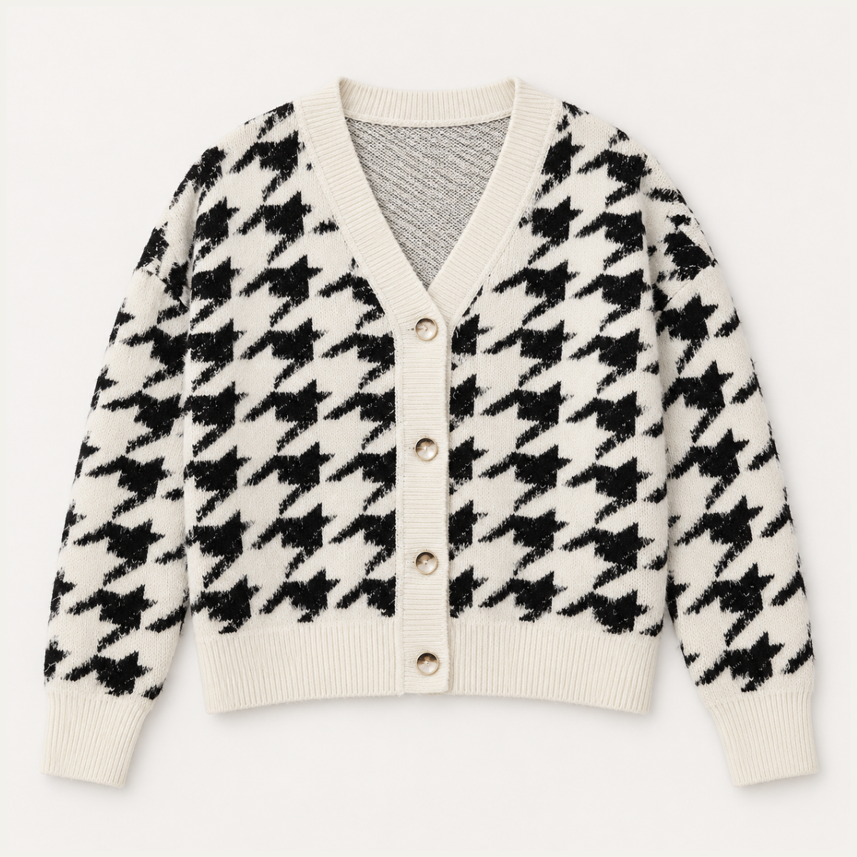 Women's Cropped Cardigan with Pattern