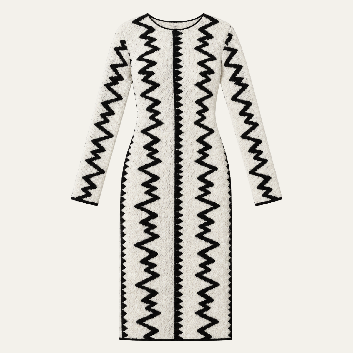 Women's Knitted Dress with Bold Stripes