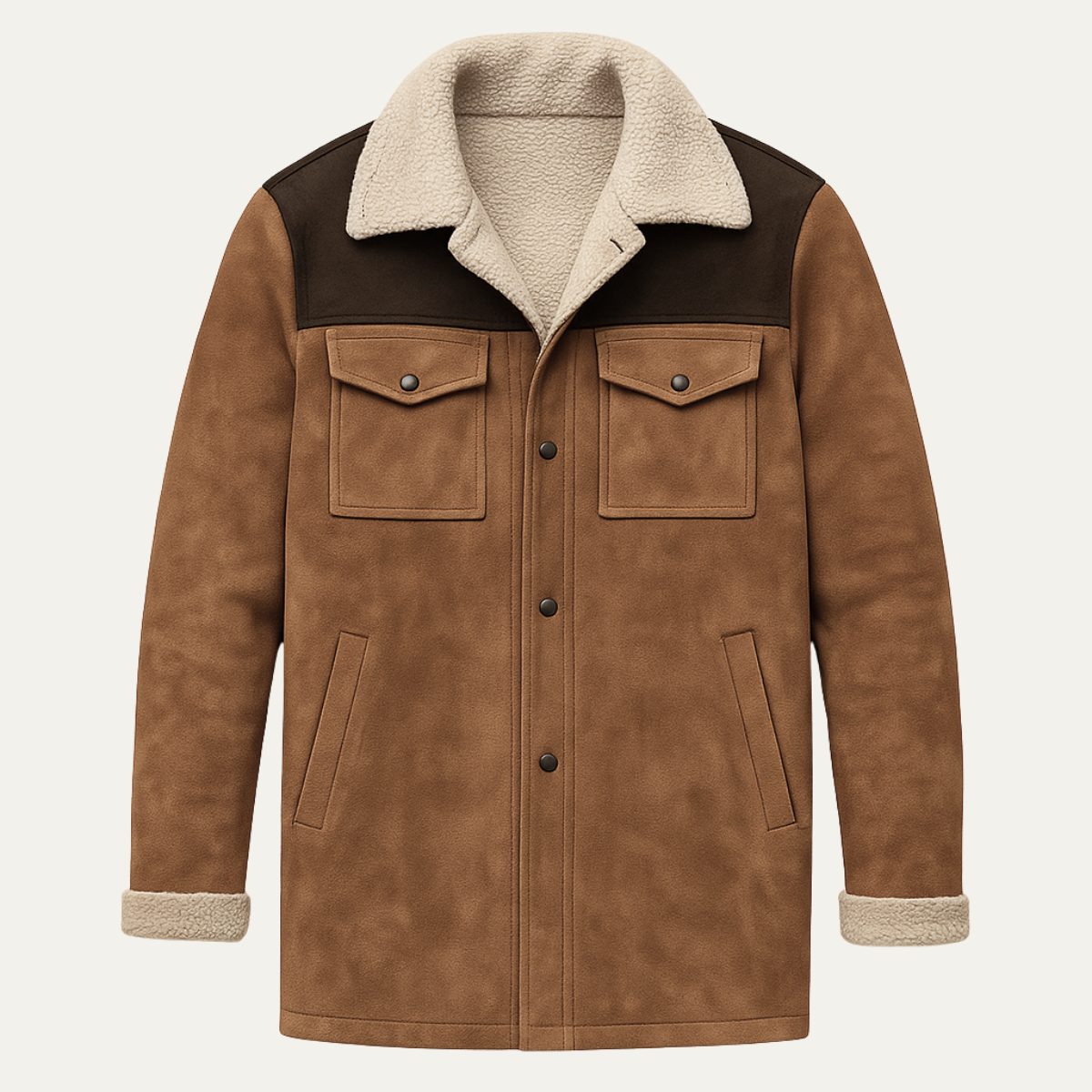 The Crestview Men’s Vintage Shearling Lined Warm Winter Jacket