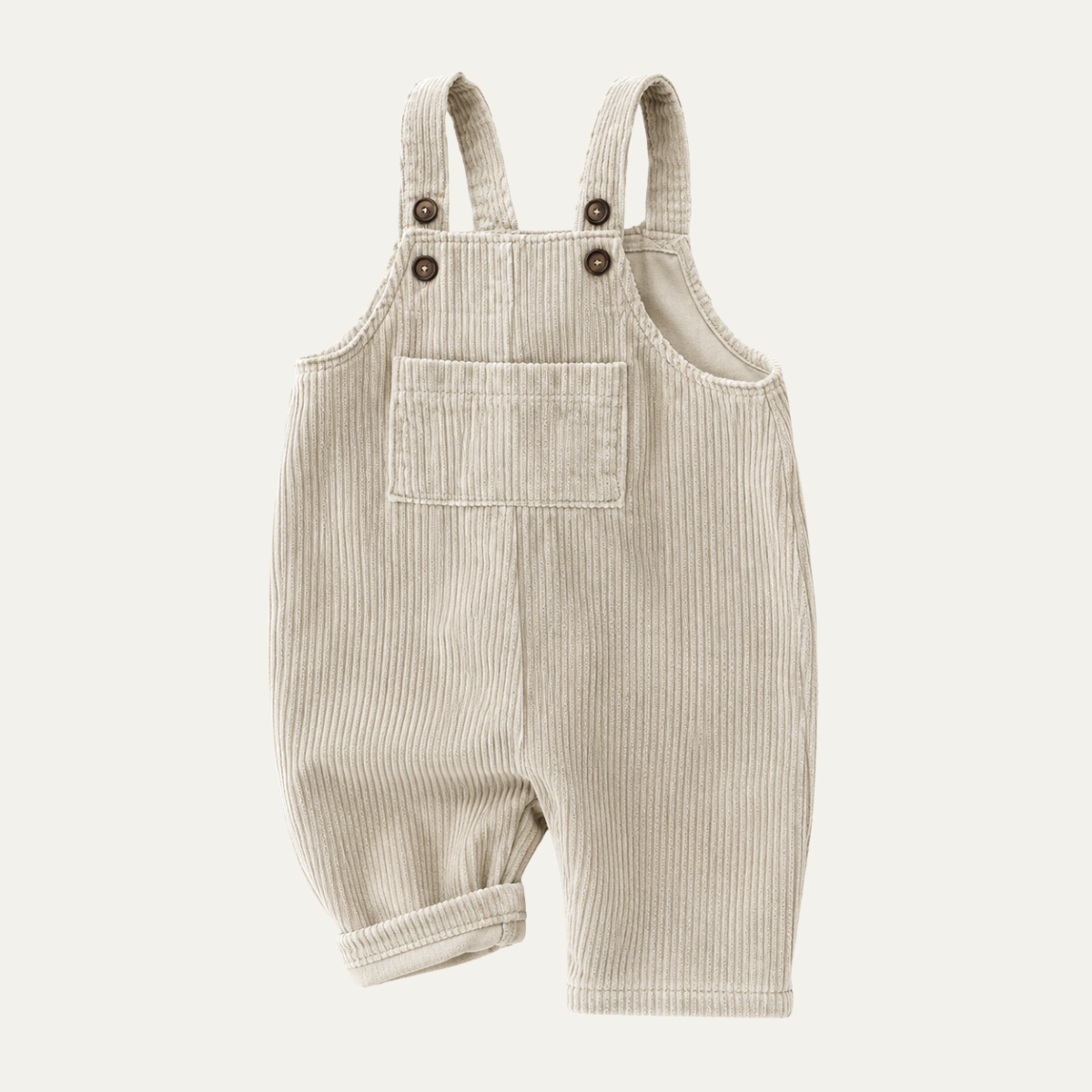 Unisex Corduroy Overalls Romper – Beige