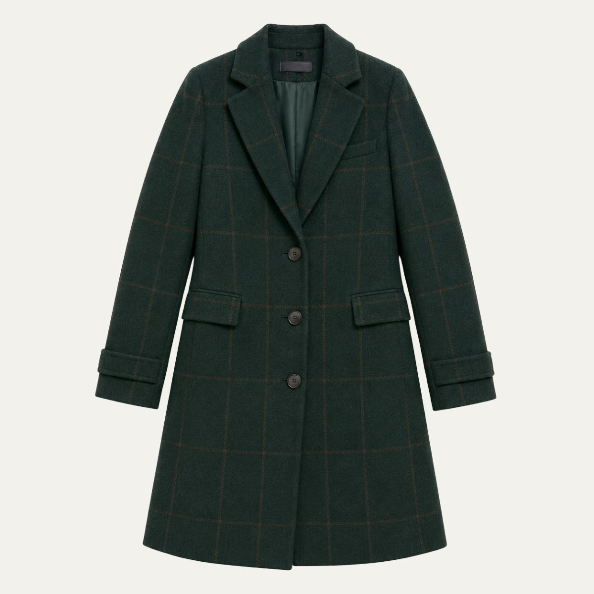Women's Classic Plaid Comfortable Longline Coat