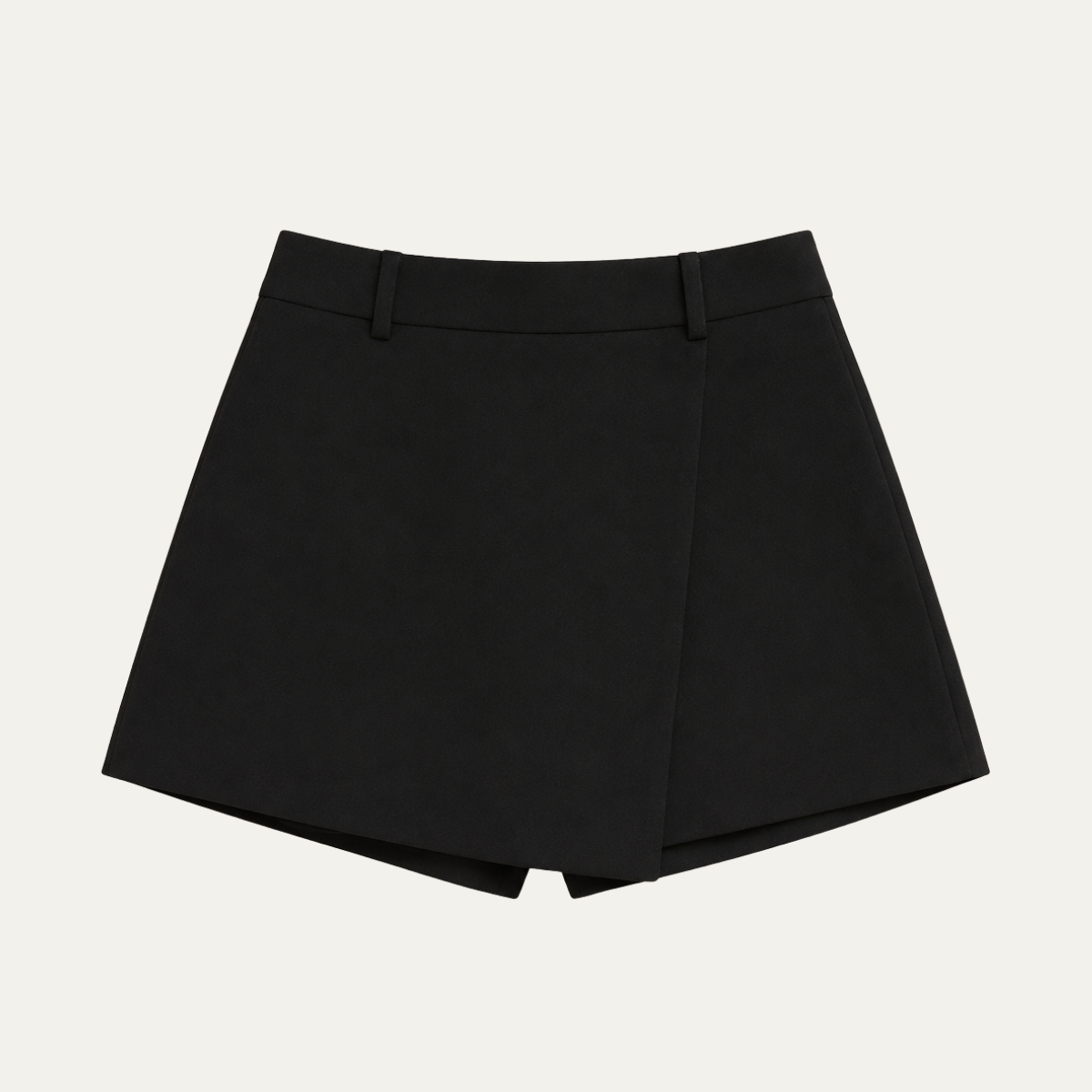 Women's Black A Line Skort with Belted High Waist