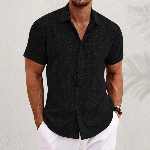 The Greve Men's Breathable Short Sleeve Linen Shirt