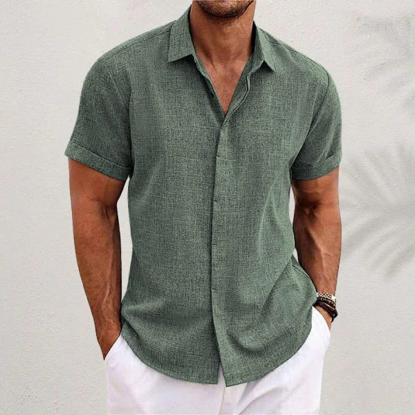 The Radda Men's Soft Fit Short Sleeve Linen Shirt