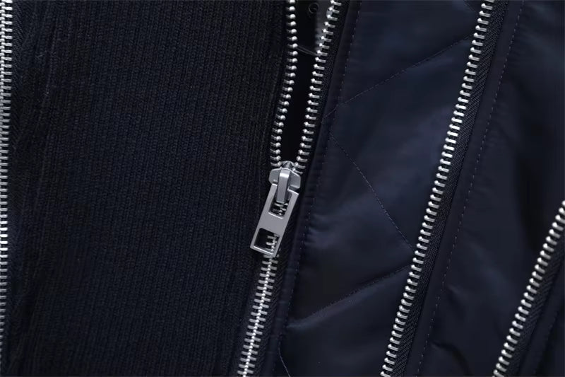 Women's Zip Bomber, Ribbed Trim