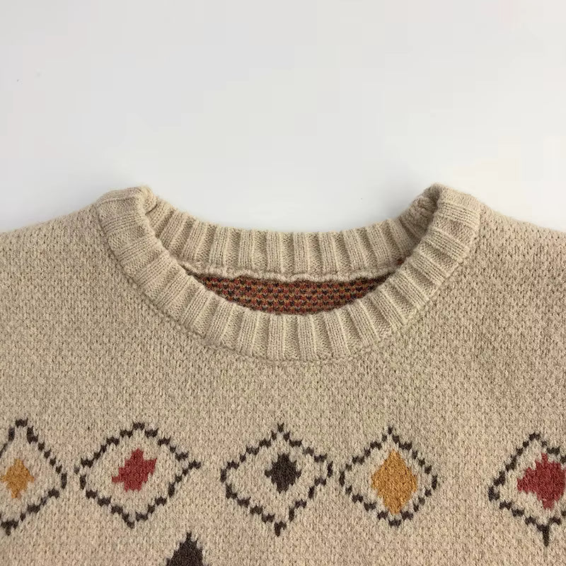 SoHo Kids Vintage Geometric Knit Sweater