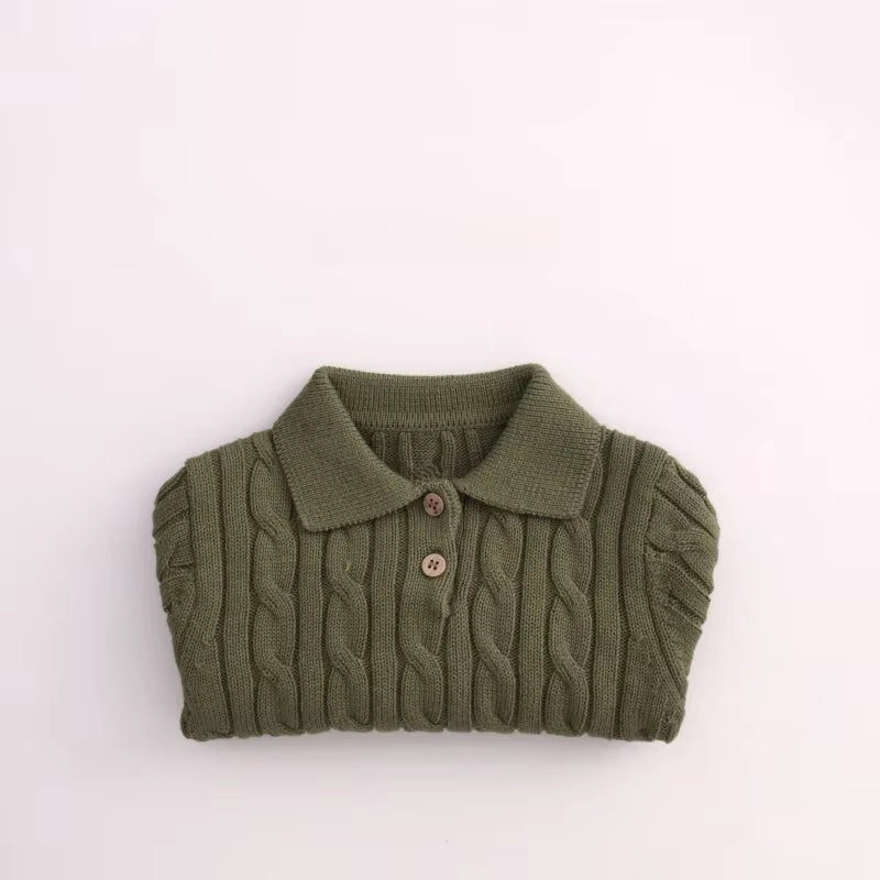 SoHo Kids Cable Knit Polo Sweater