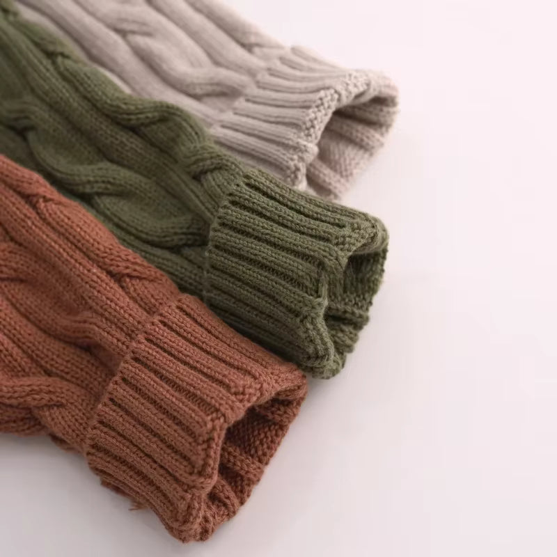 SoHo Kids Cable Knit Polo Sweater