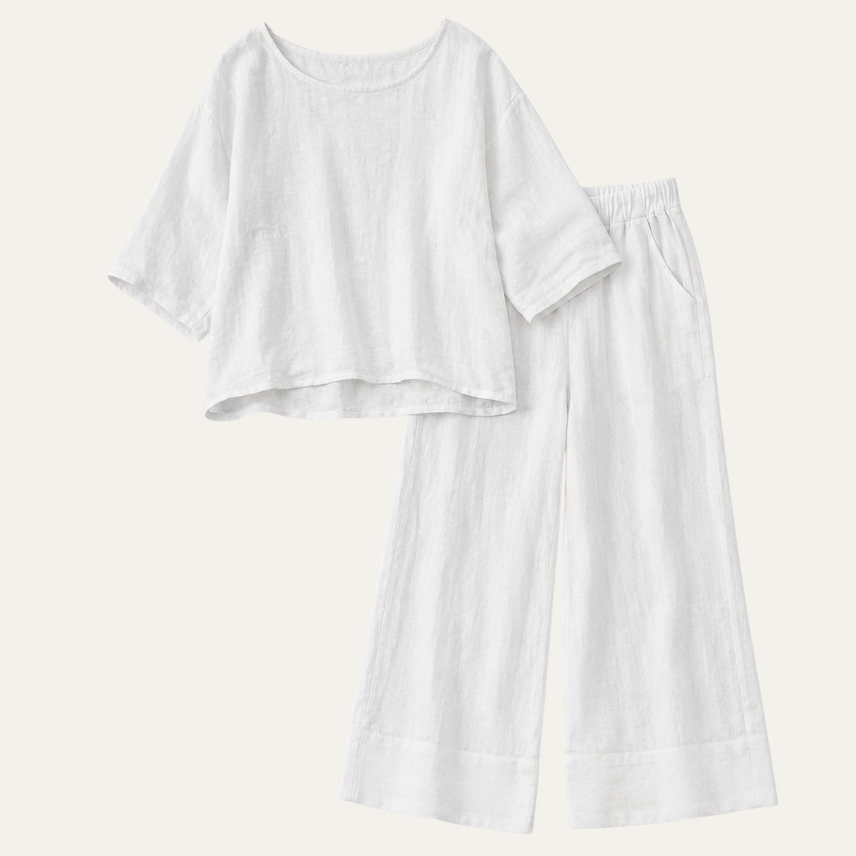 Women's Relaxed Top and Wide Leg Pants Set