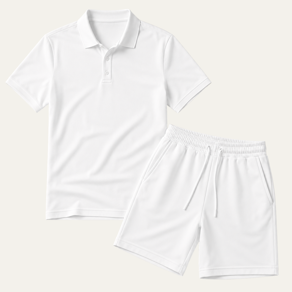 The Barolo Men's Premium Polo Shirt and Drawstring Shorts Set