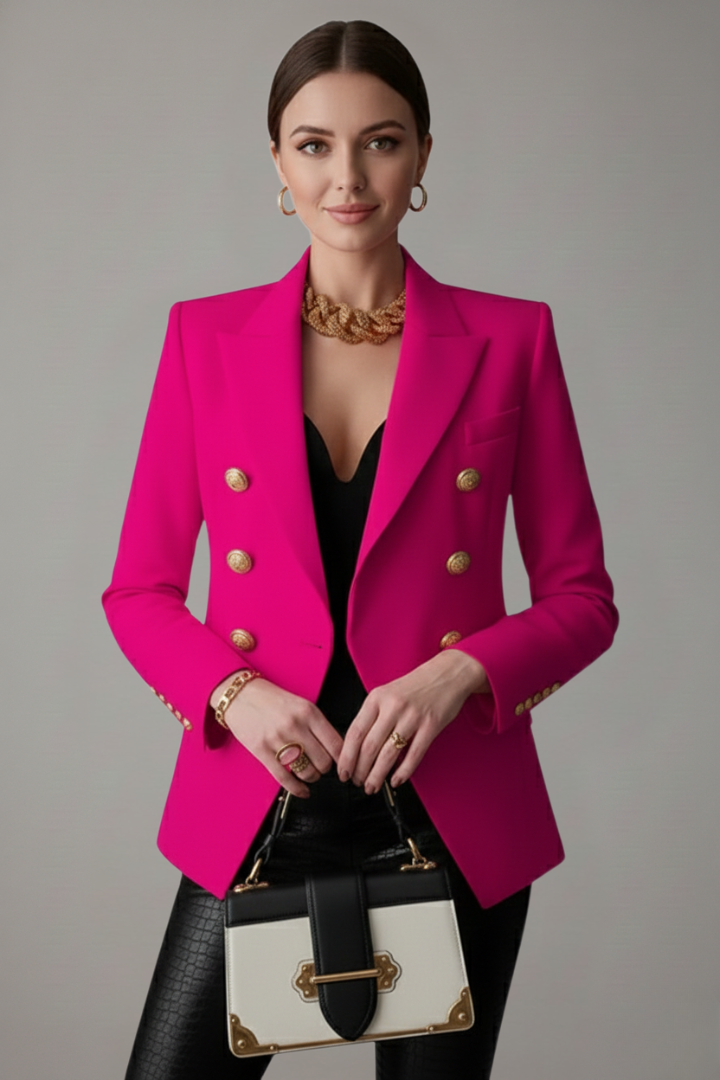 Women's Bold Blazer with Metal Buttons