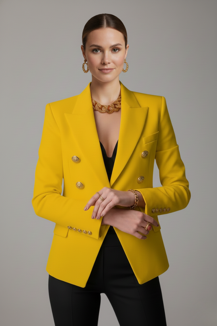 Women's Bold Blazer with Metal Buttons