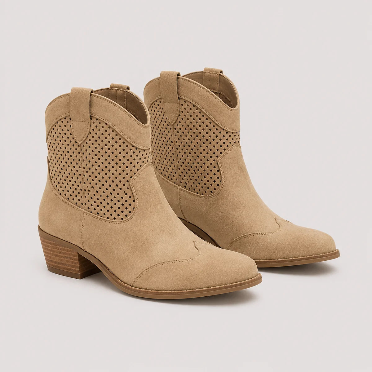 Women's Cowboy Ankle Boots with Block Heel