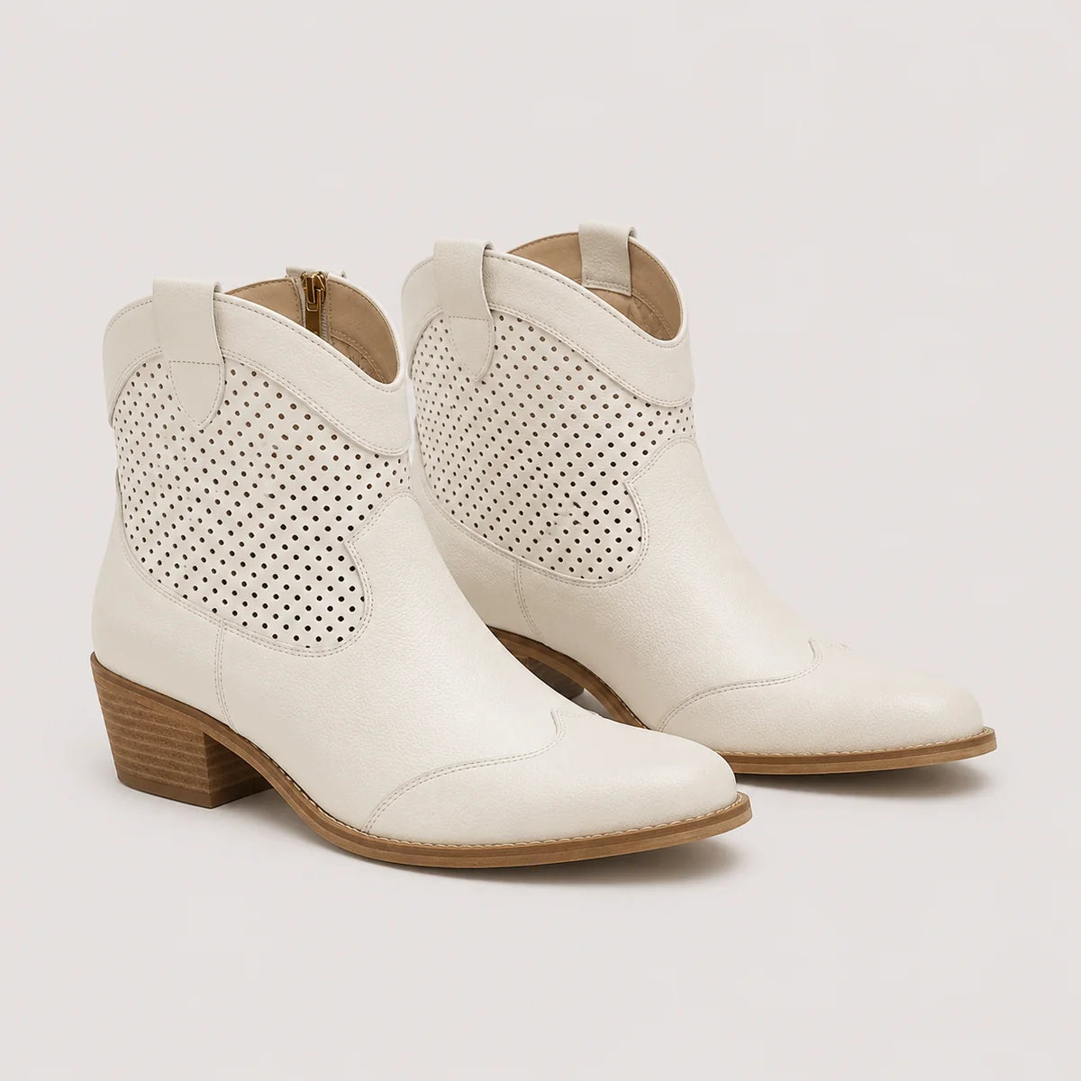 Women's Cowboy Ankle Boots with Block Heel