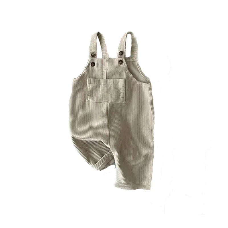Unisex Corduroy Overalls Romper – Beige
