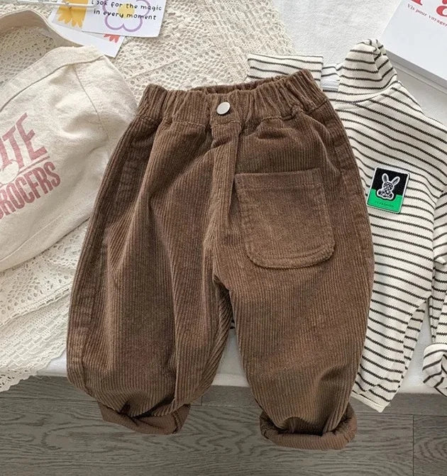 Unisex Loose Fit Casual Corduroy Pants