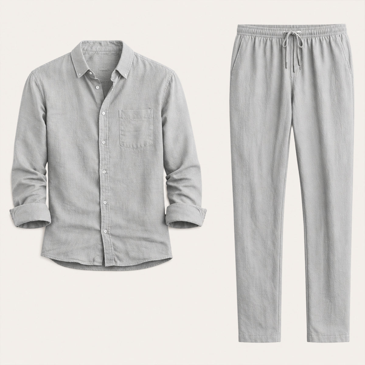 The Monferrato Men’s Linen Shirt and Pants Set – Casual Two Piece Outfit