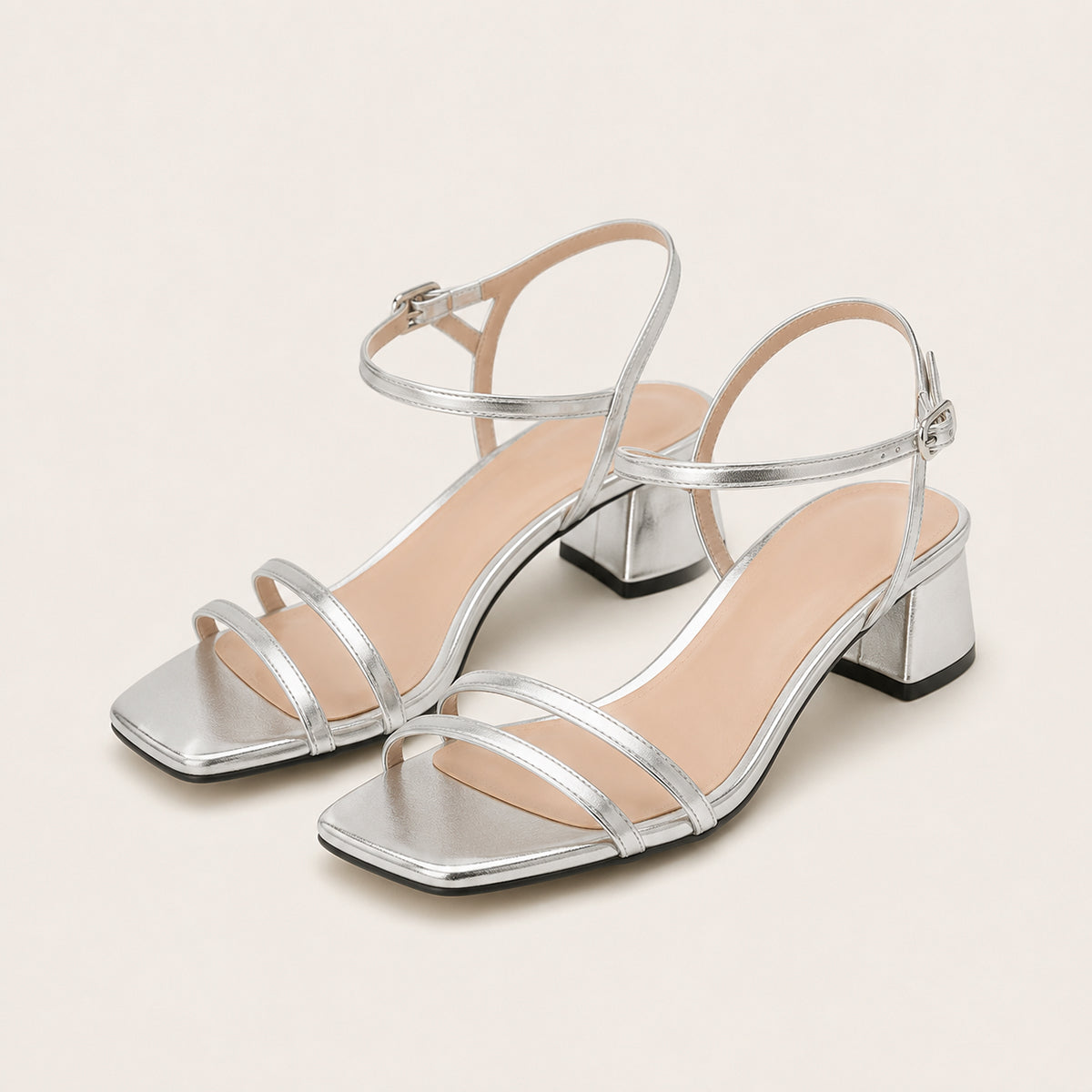 Women's Strappy Block Heel Sandals with Ankle Strap