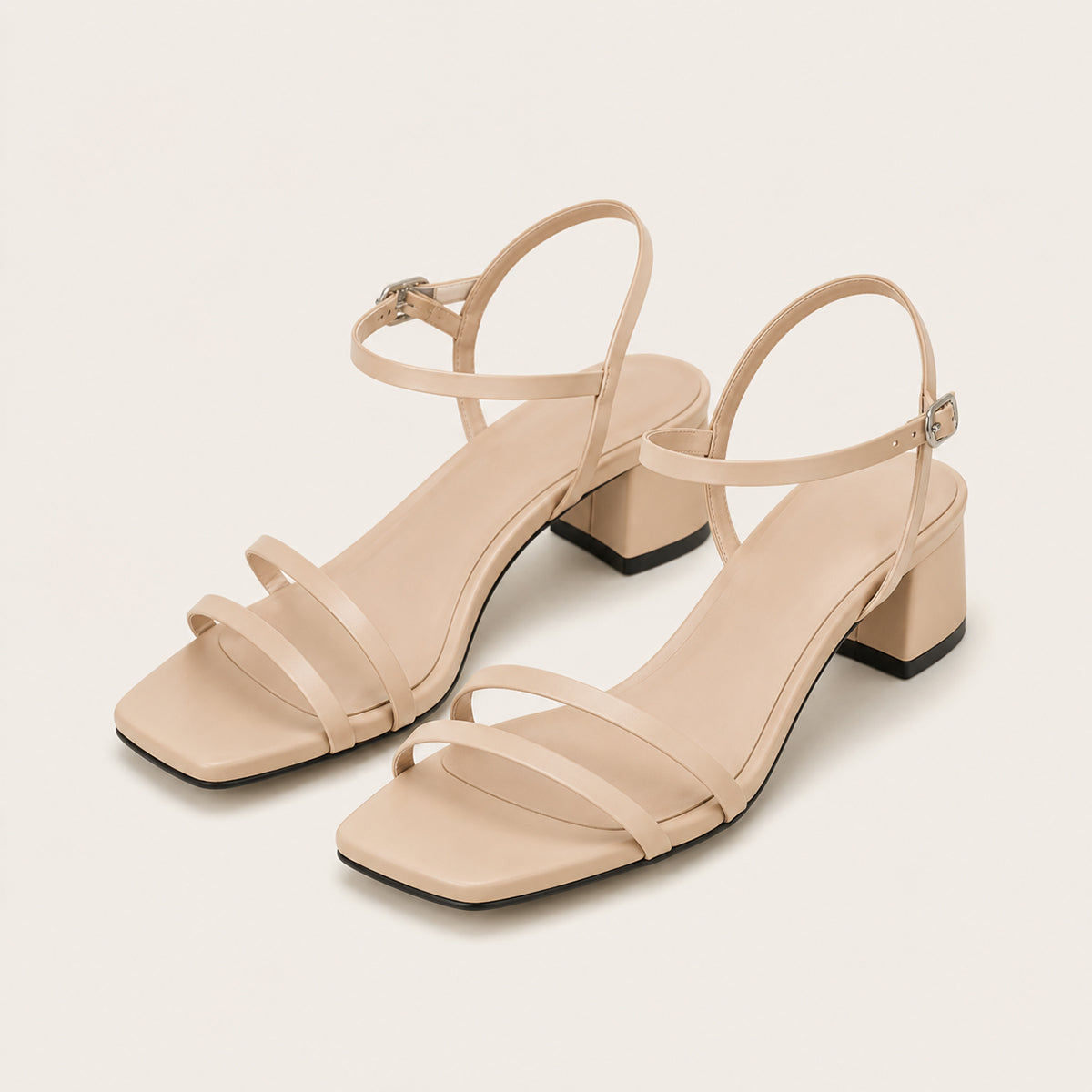 Women's Strappy Block Heel Sandals with Ankle Strap