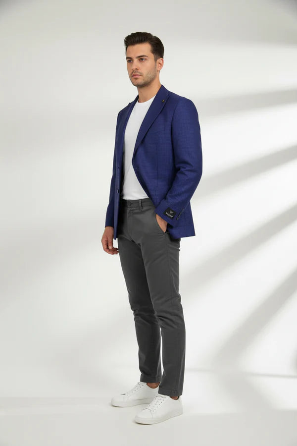 The Henderson Men's Smart Slim Fit Business Blazer - Navy Blue