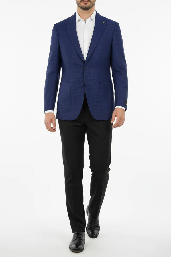 The Henderson Men's Smart Slim Fit Business Blazer - Navy Blue