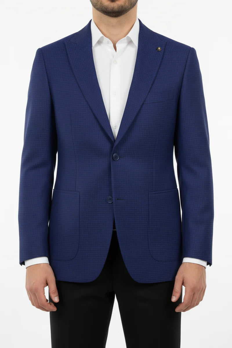 The Henderson Men's Smart Slim Fit Business Blazer - Navy Blue