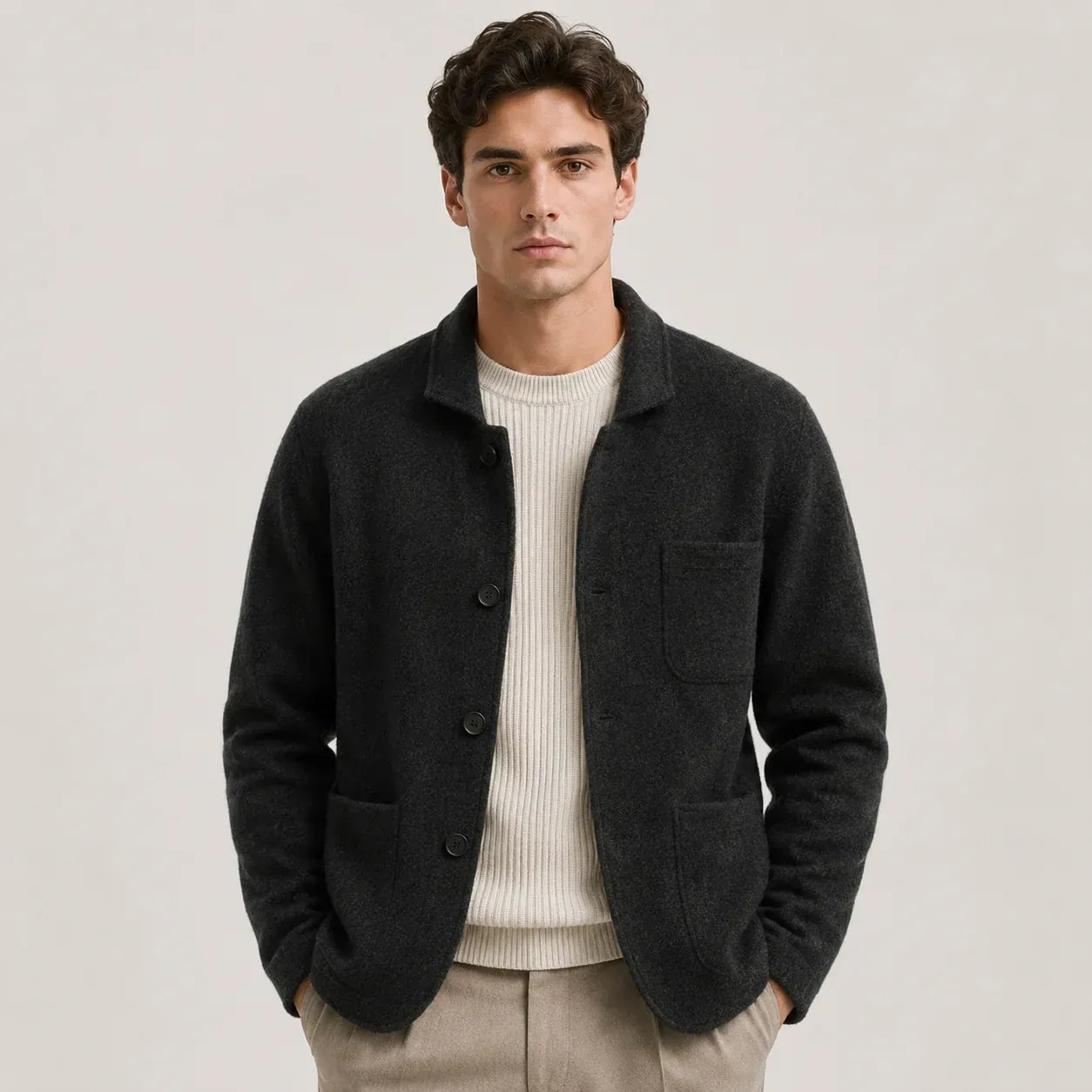 The Newport Harbor Men’s Casual Knit Cardigan Jacket