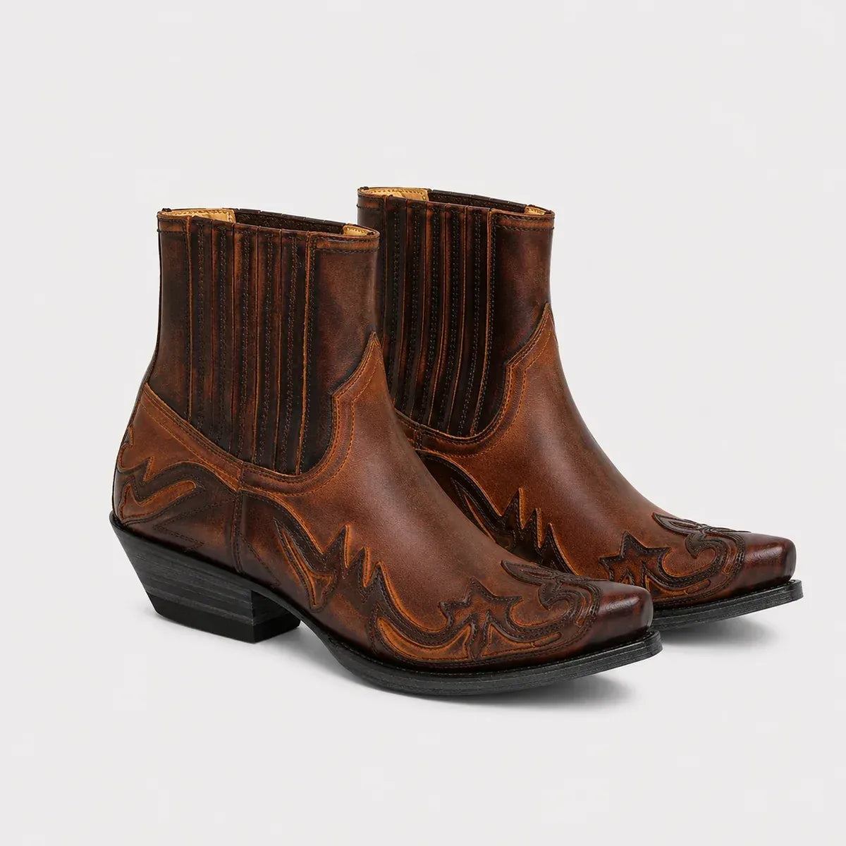 The Charleston Men’s Cowboy Riding Ankle Boots - Brown