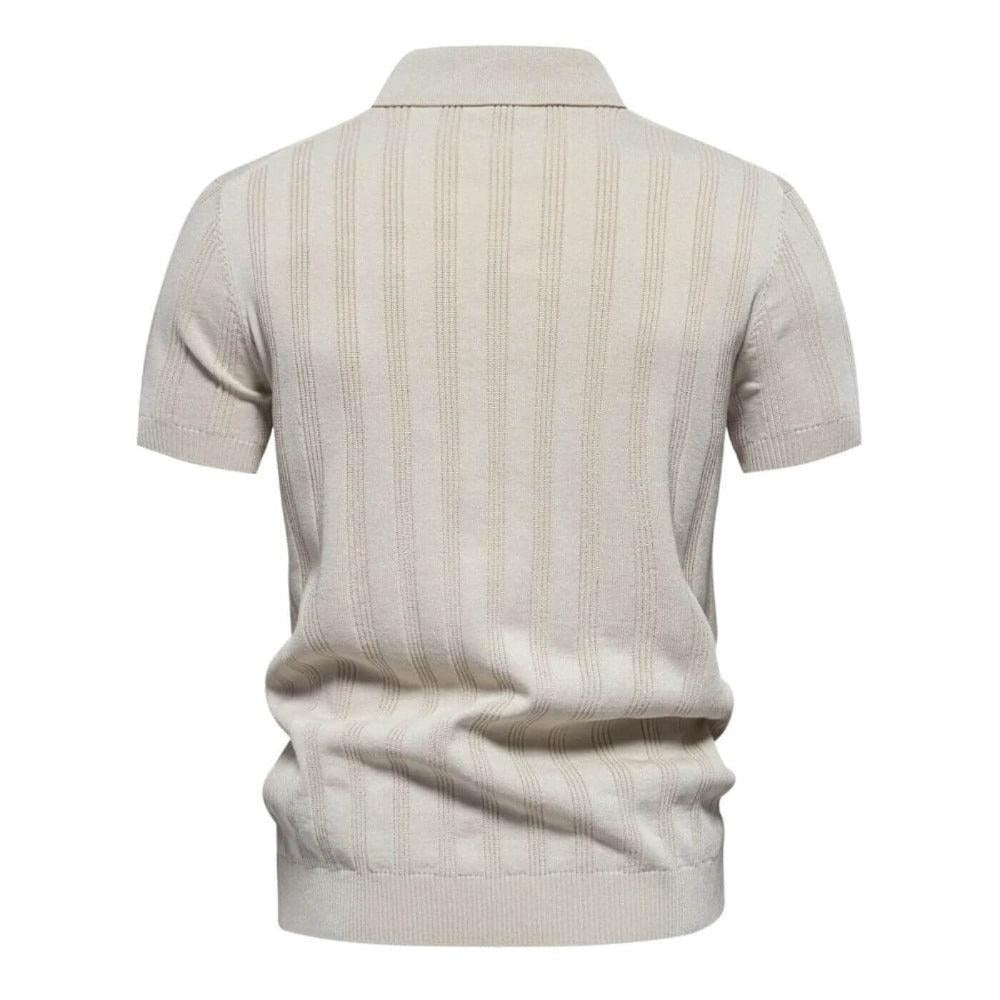 The Berkeley Men's Vertical Stripe Knit Polo Shirt