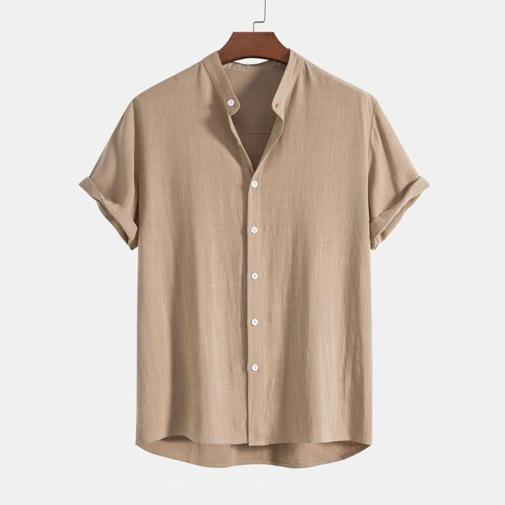 The Danville Men's Linen Collar Shirt & Drawstring Trousers Set