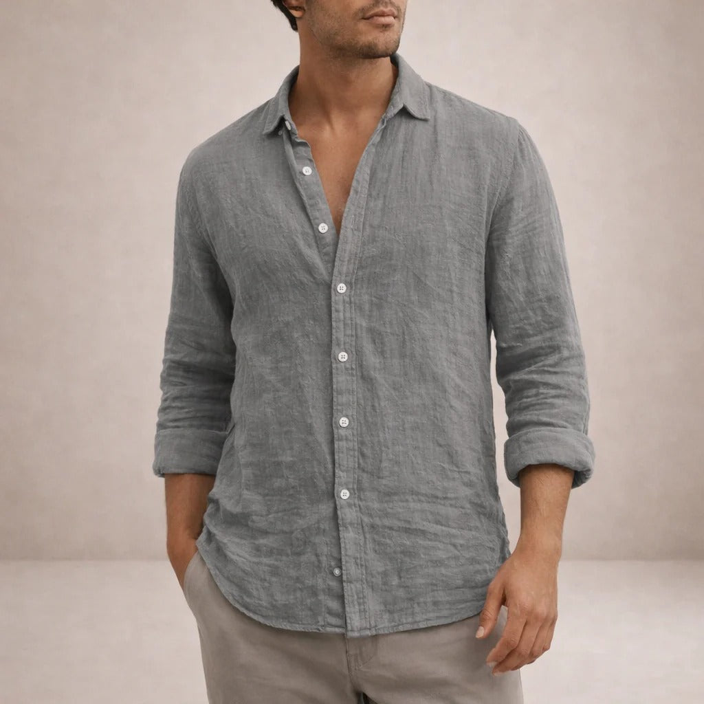 The Arezzo Men's Smart Casual Linen Button Up Shirt