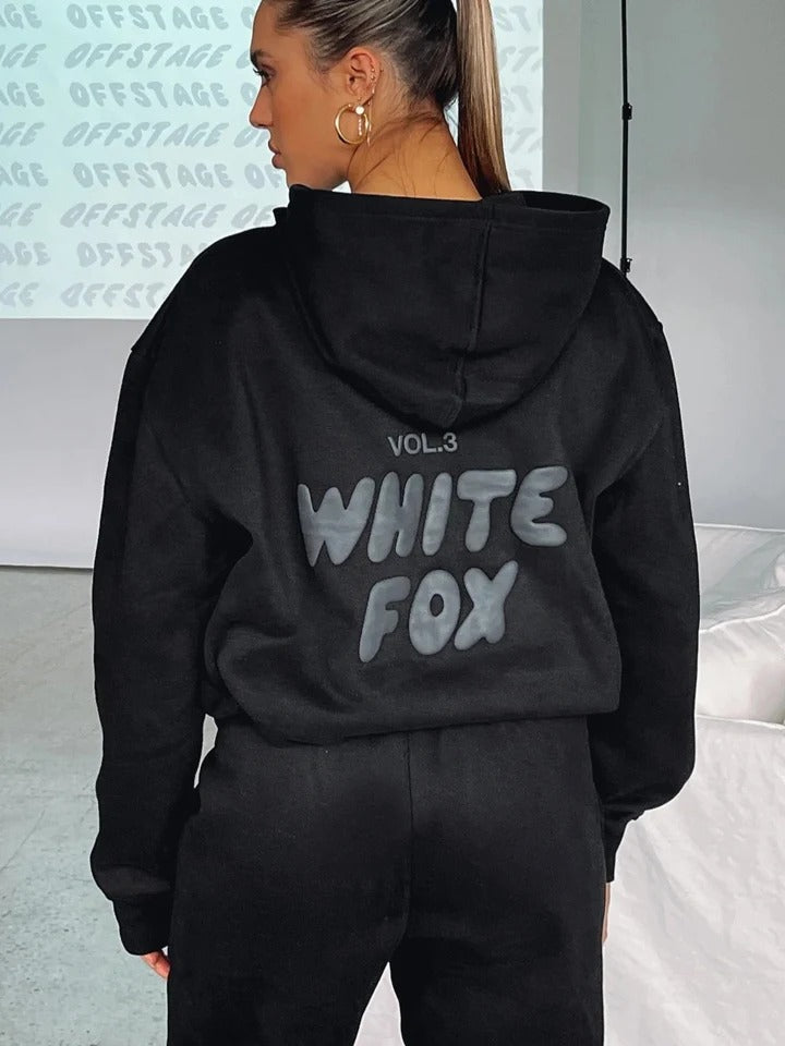 Women's Two Piece Hooded Tracksuit with Graphic Print