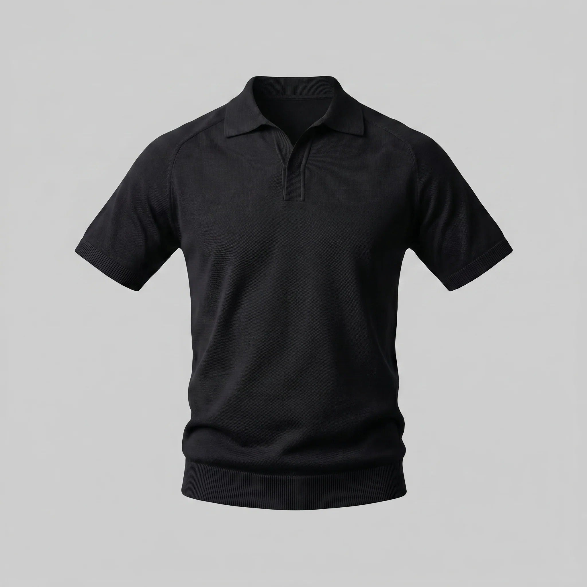 The Venetian Men's Smart Casual Knit Open Collar Polo Shirt