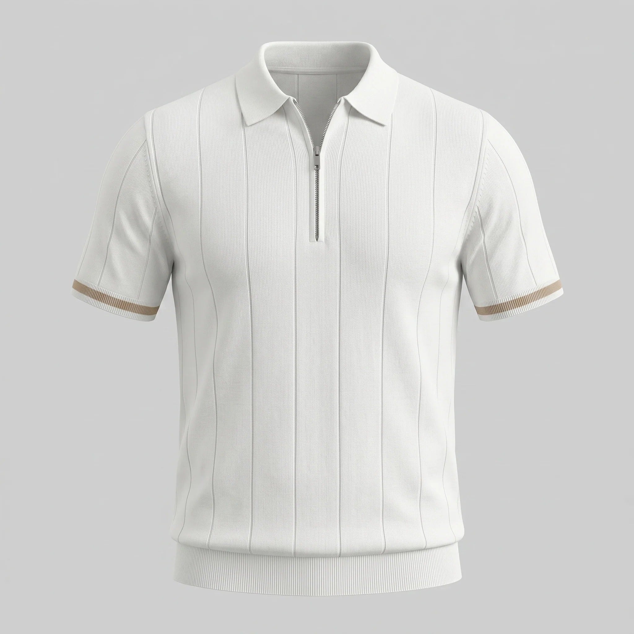 The Venezia Men's Smart Zip Neck Knit Polo Shirt