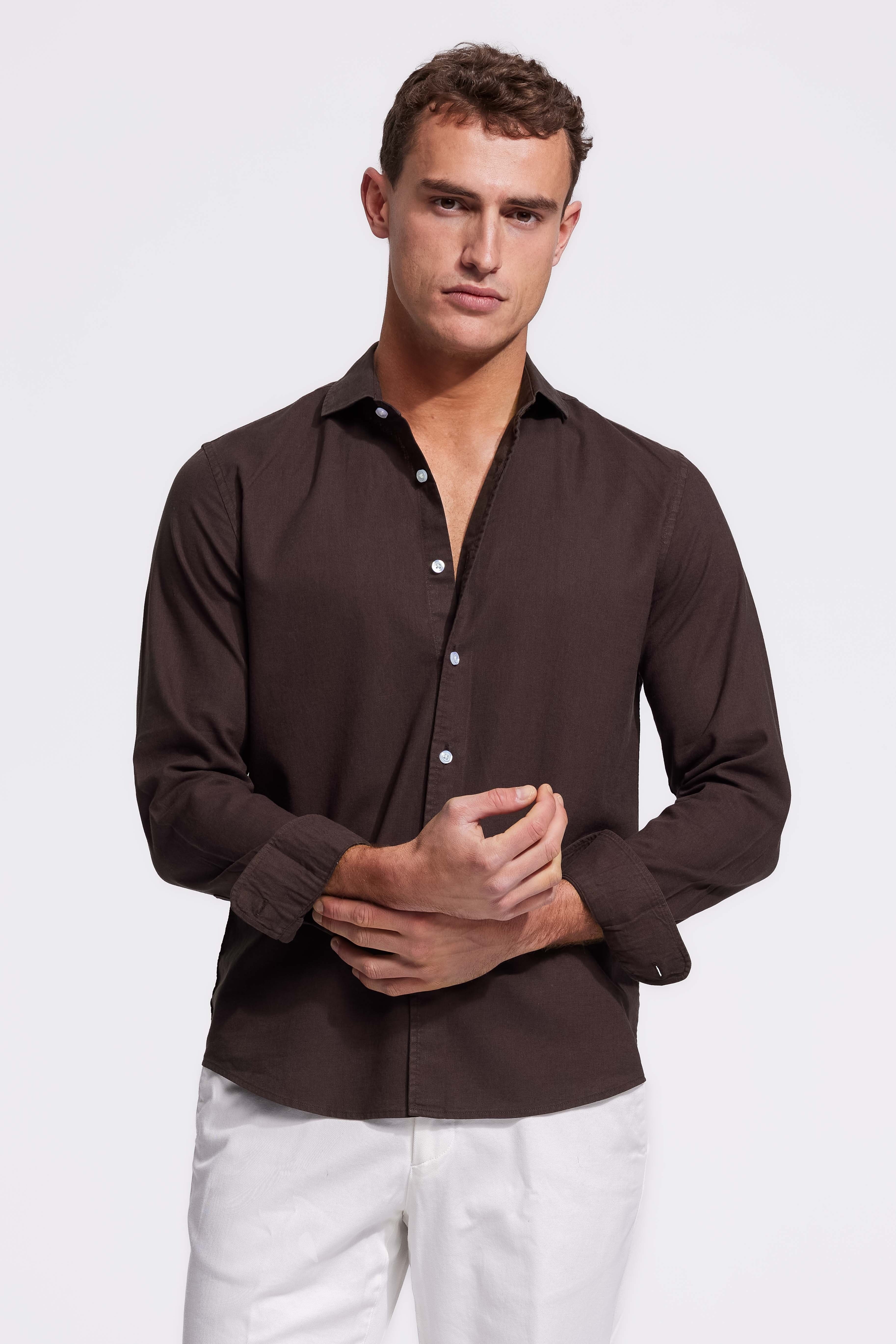 The Bellagio Men's Casual Linen Button Down Shirt