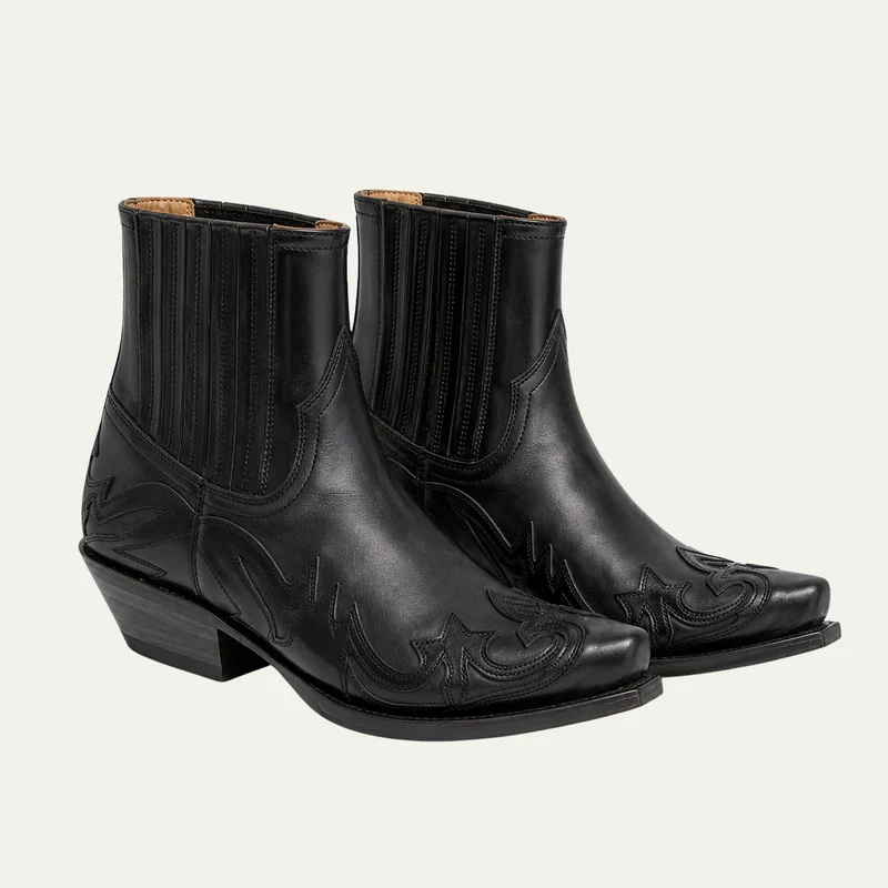 The Charleston Men’s Cowboy Riding Ankle Boots - Black