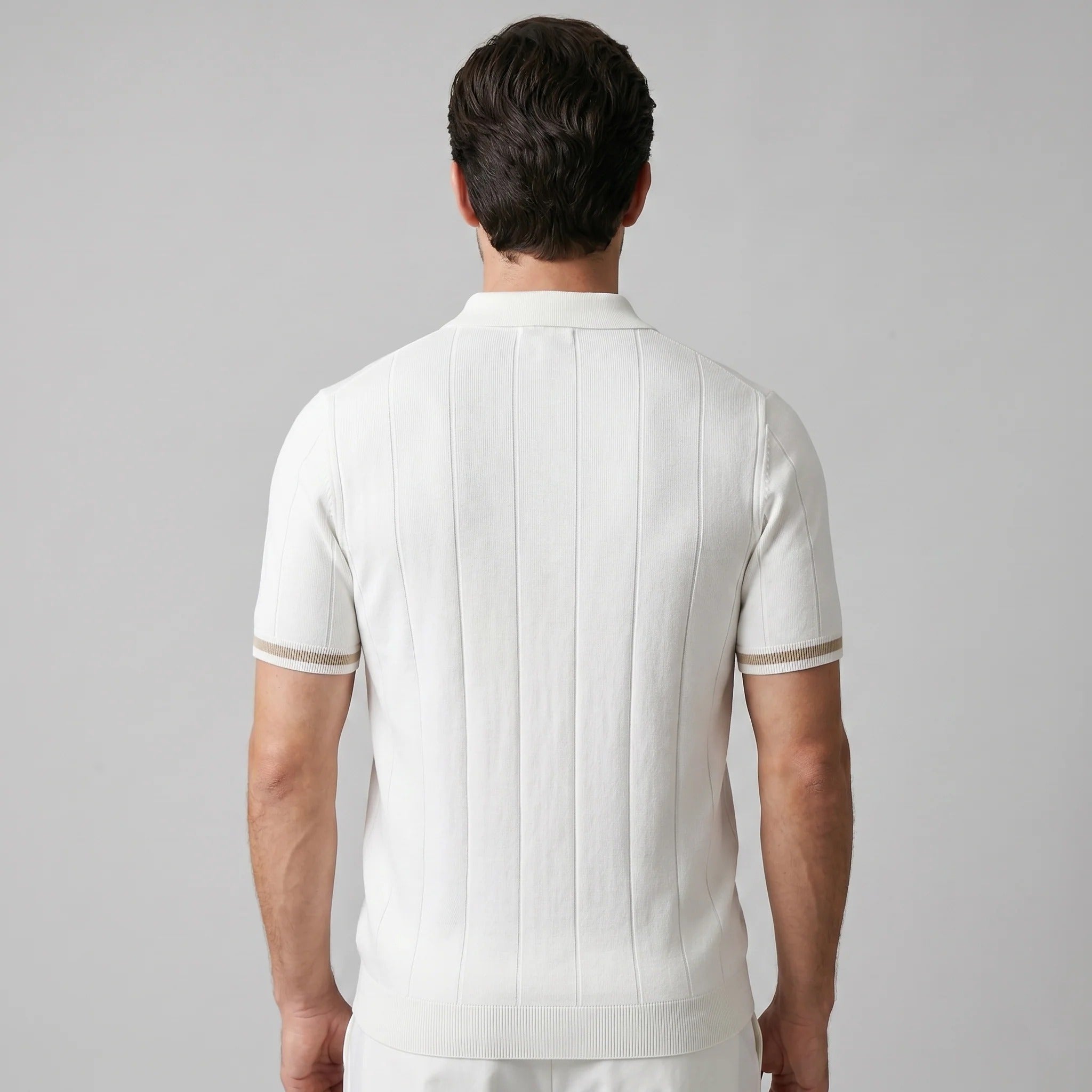 The Venezia Men's Smart Zip Neck Knit Polo Shirt
