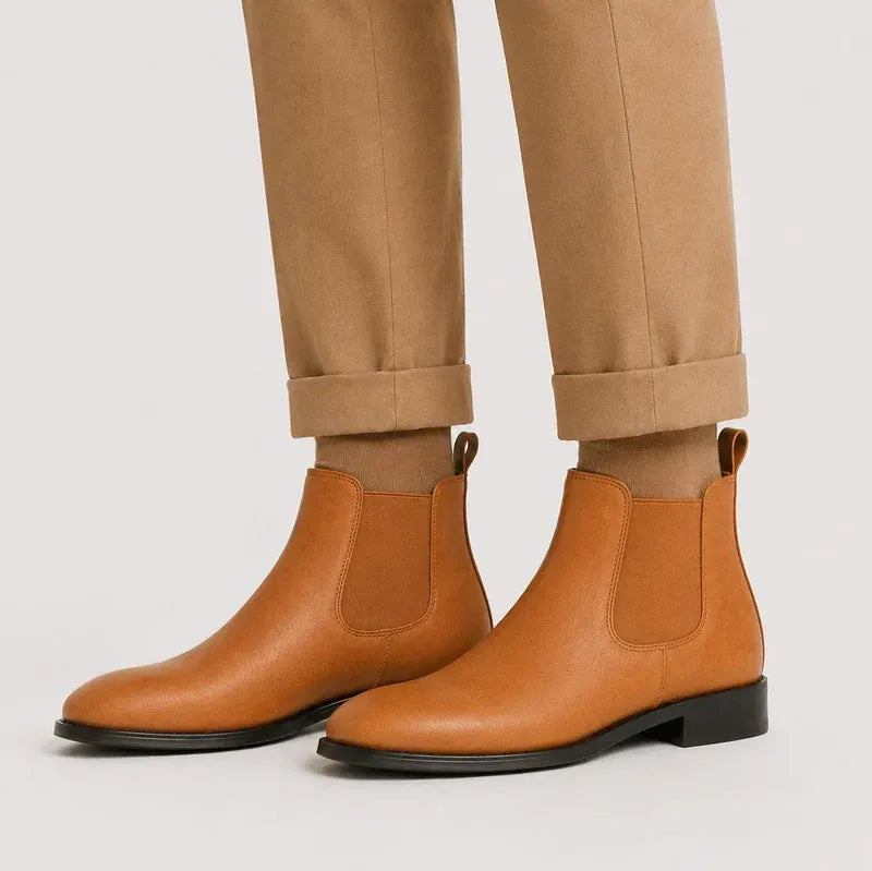 The Monterey Men’s Classic Slip On Ankle Chelsea Boots - Brown