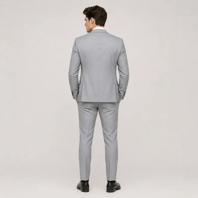 The Aspen Avenue Men’s Classic Tailored Three Piece Suit - Grey