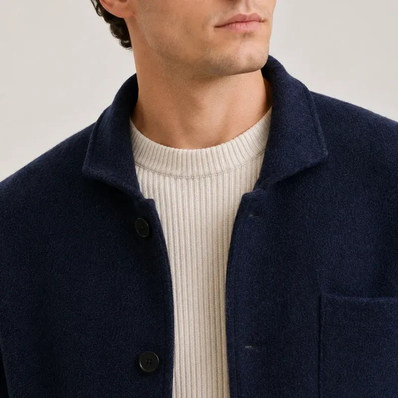 The Hamptons Men’s Casual Knit Cardigan Jacket - Navy Blue