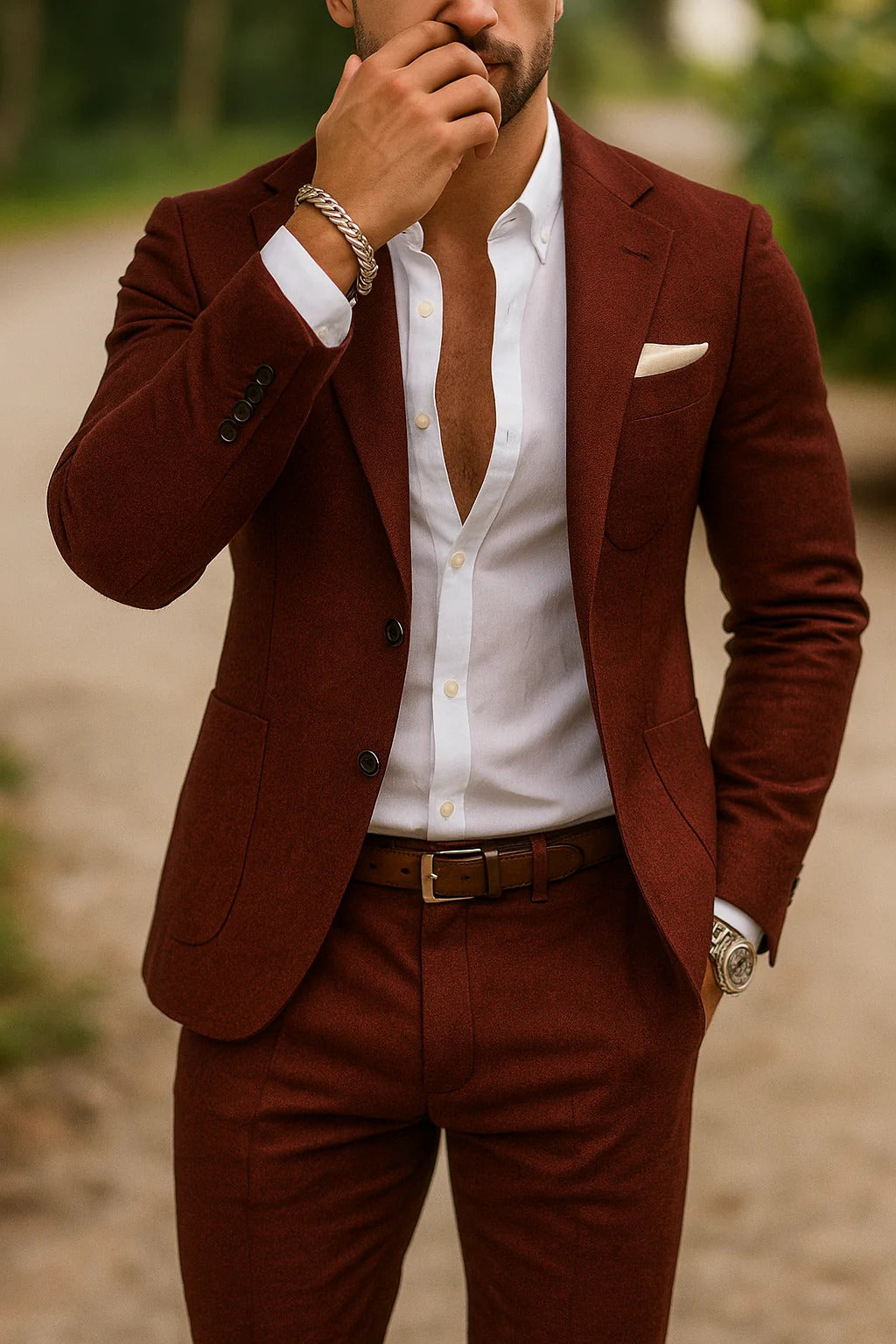 The Seabrook Men's Slim Fit Linen Suit Set - Blazer & Trousers