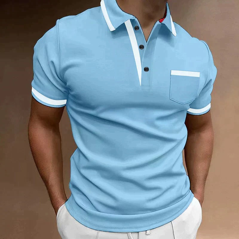 The Pitigliano Men's Contrast Trim Pocket Polo Shirt