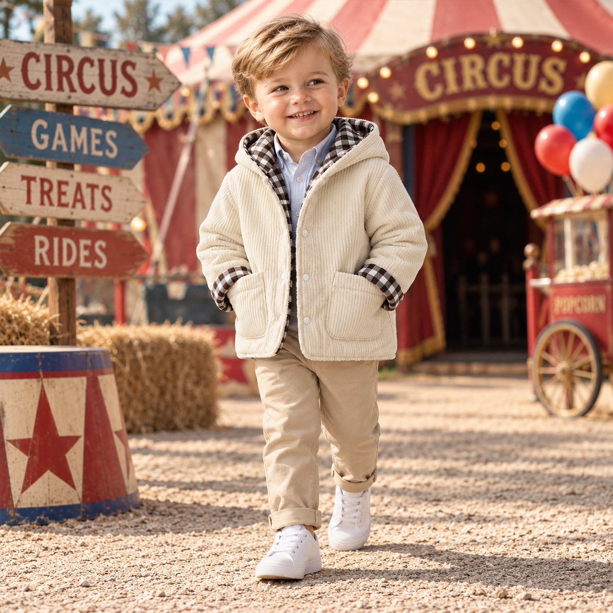 SoHo Kids Plaid Reversible Hooded Jacket