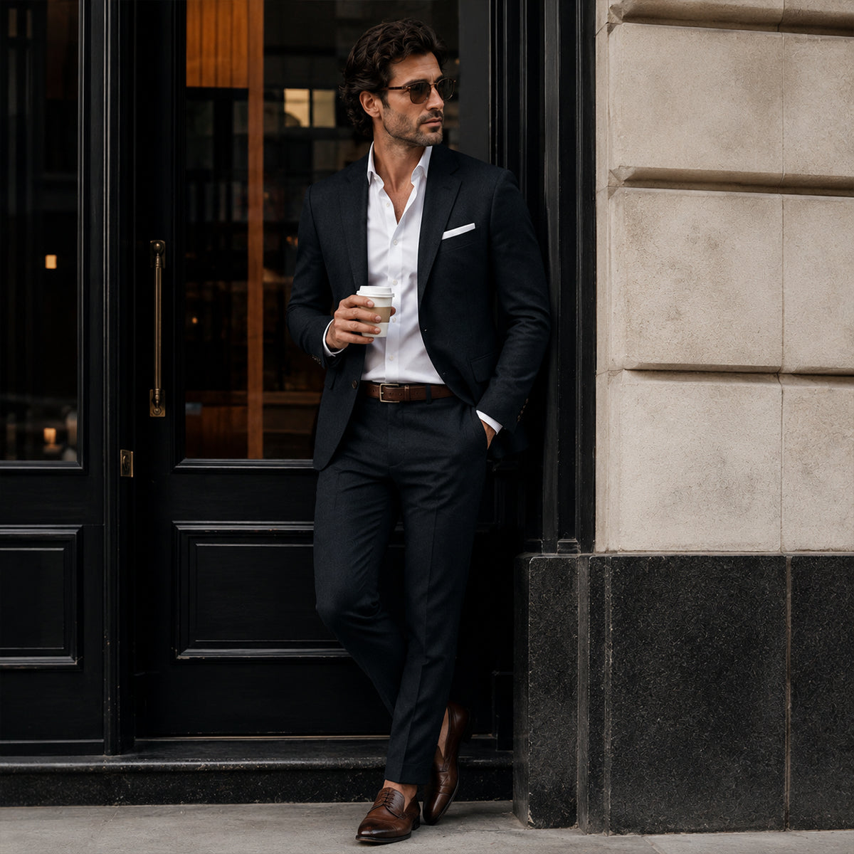 The Sheffield Men’s Slim Fit Set – Two Piece Business Wedding Suit